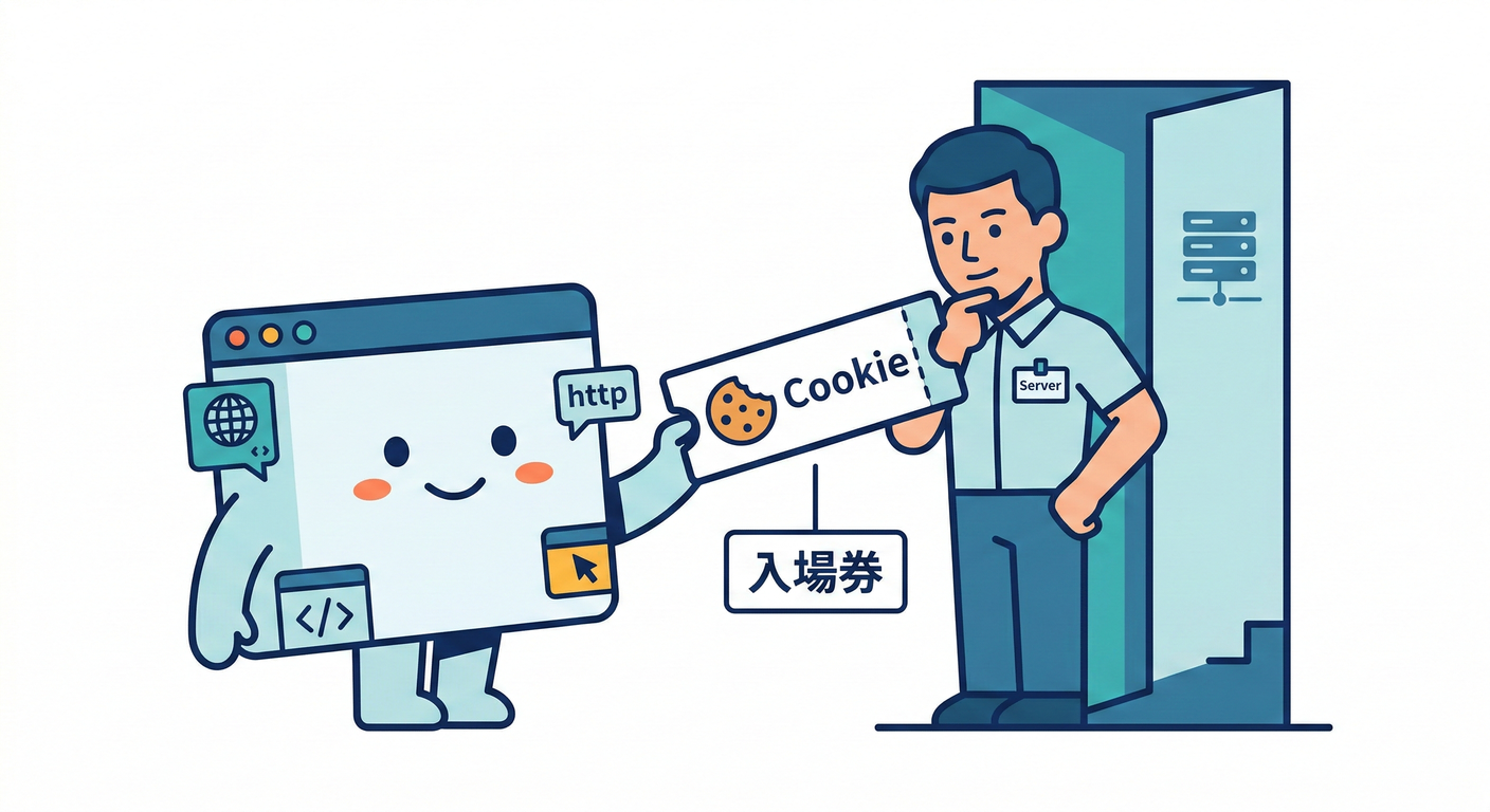 Browser holding a cookie ticket