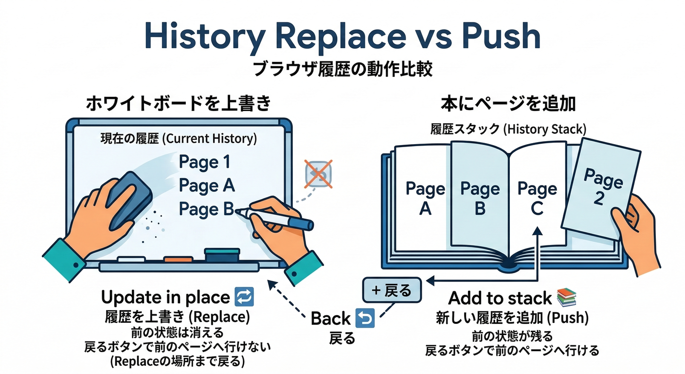 History Replace vs Push
