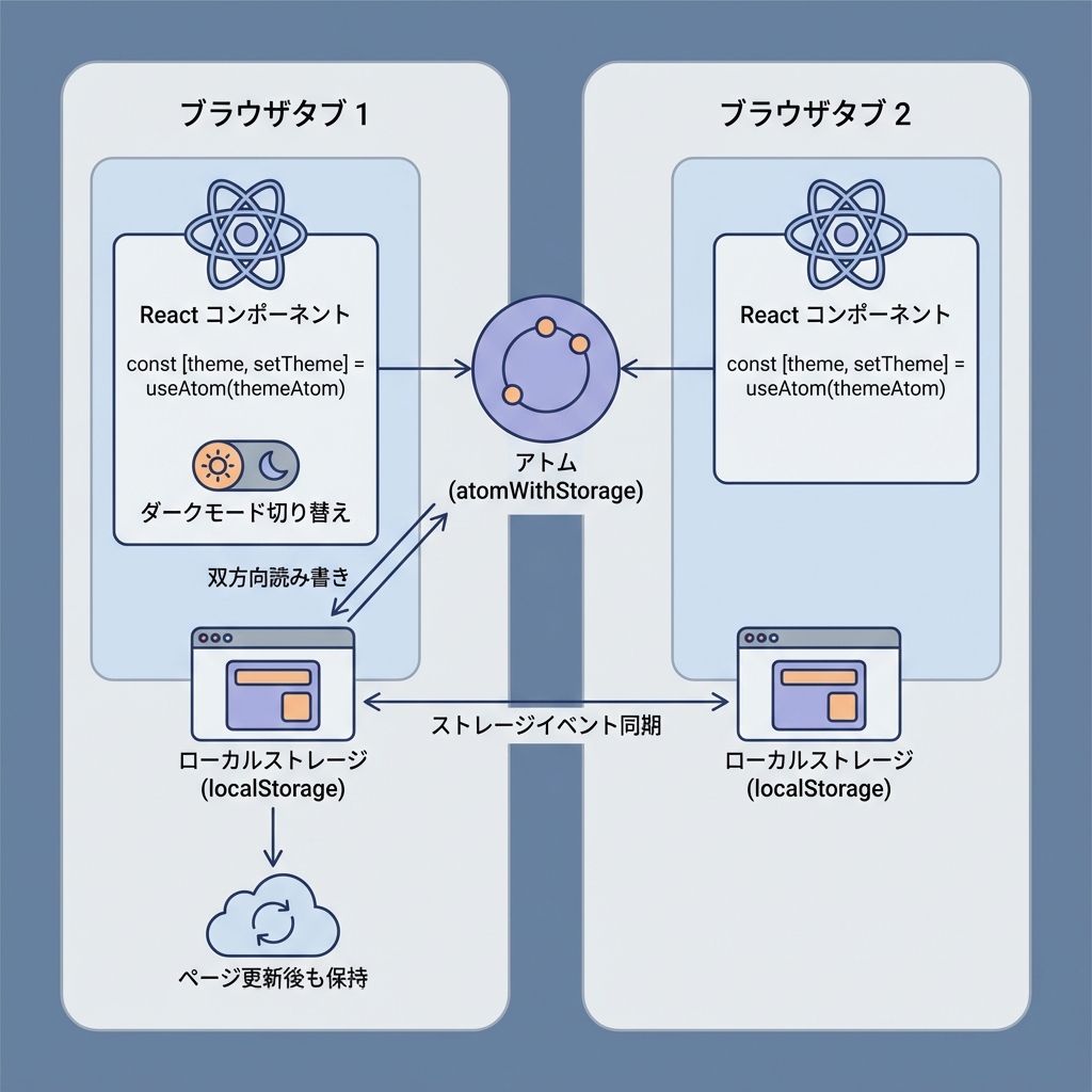 atomWithStorage Flow