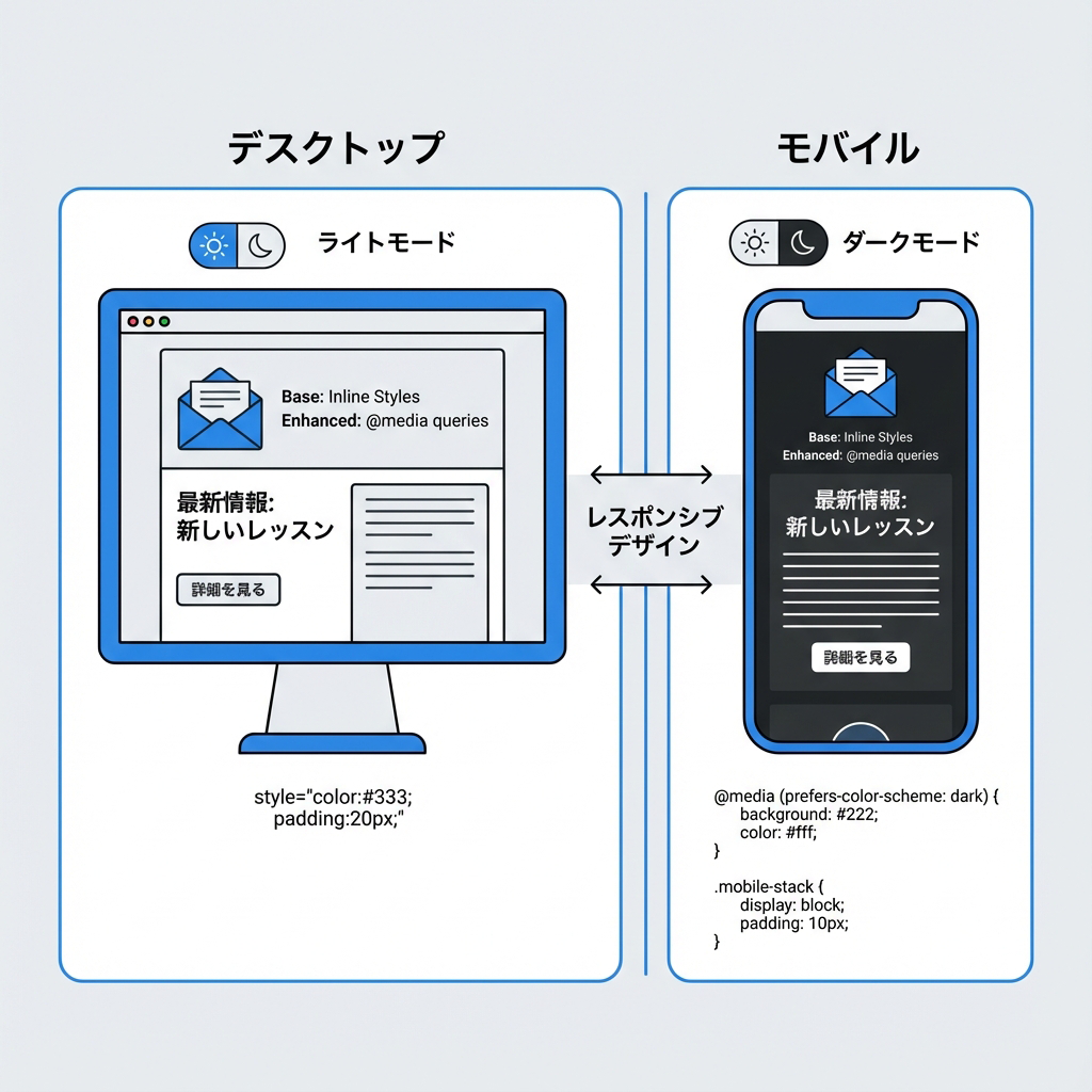 レスポンシブとダークモード