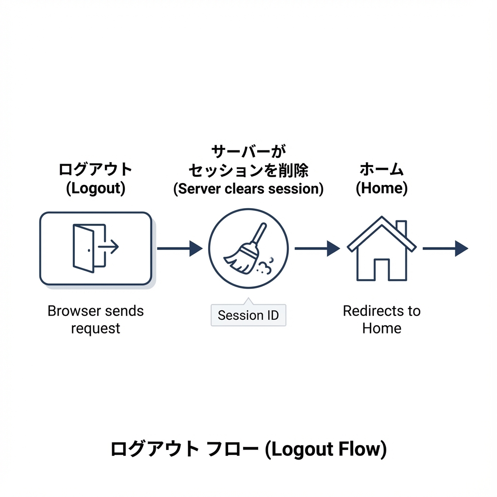 ログアウトの流れ