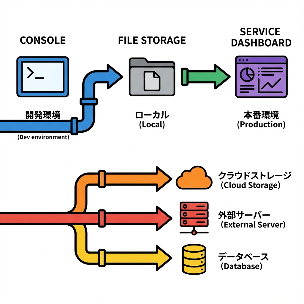 ログ出力先の選択