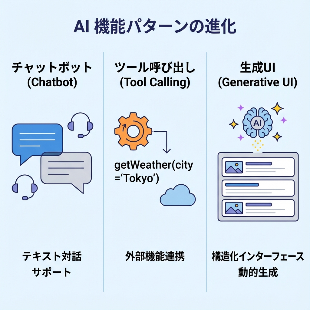 AI機能の3パターン